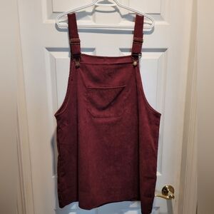 Shein burgundy corduroy overall jumper. Size 1XL